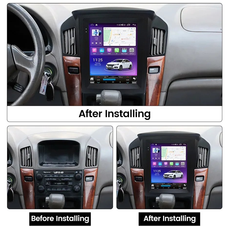 For Lexus RX RX300 RX330 RX350 RX400 RX450 Portrait Screen Android Navigator