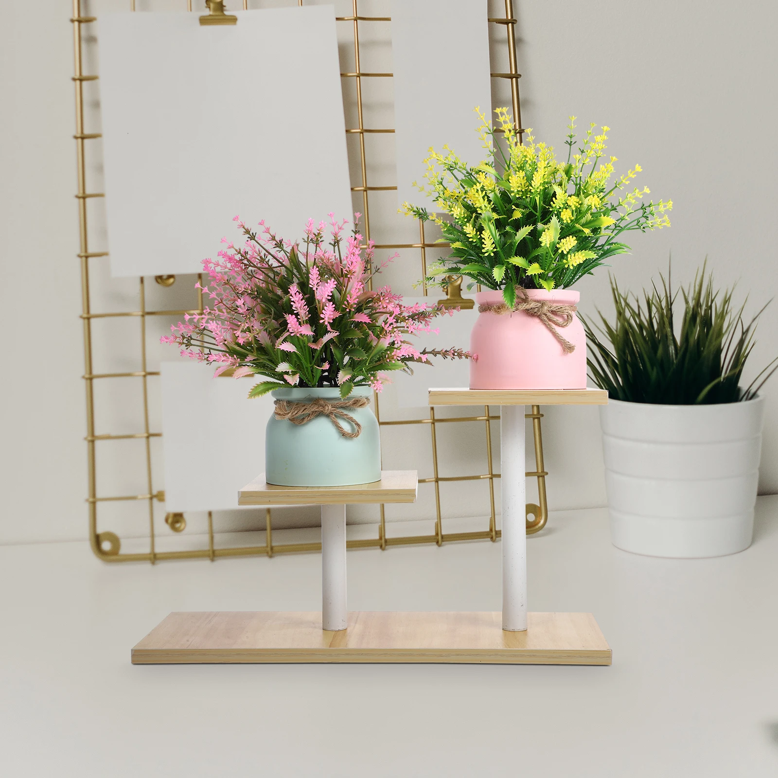 

Office Desk Flower Stand Desktop Succulent Pot Decoration Rack Planter Flowerpot Storage Display Shelf Plants