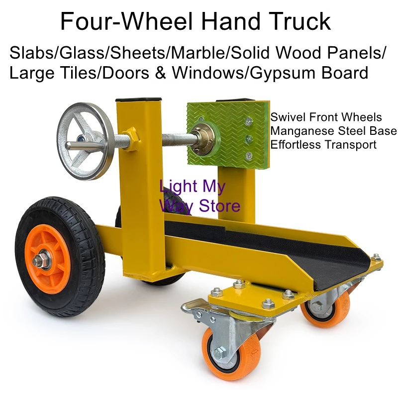 New Glass Four-Wheel Hand Truck Two-Wheel Push Cart For Transporting Marble Slabs and Stone Panels