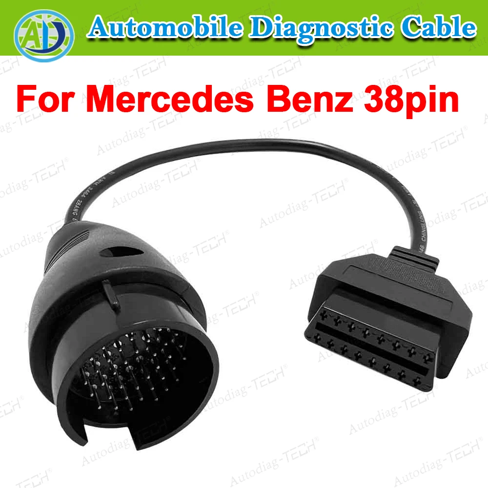 

Для автомобилей Mercedes Benz OBDII диагностический кабель 38-контактный на 16-контактный адаптер автомобильный разъем OBD2 для диагностического инструмента сканера