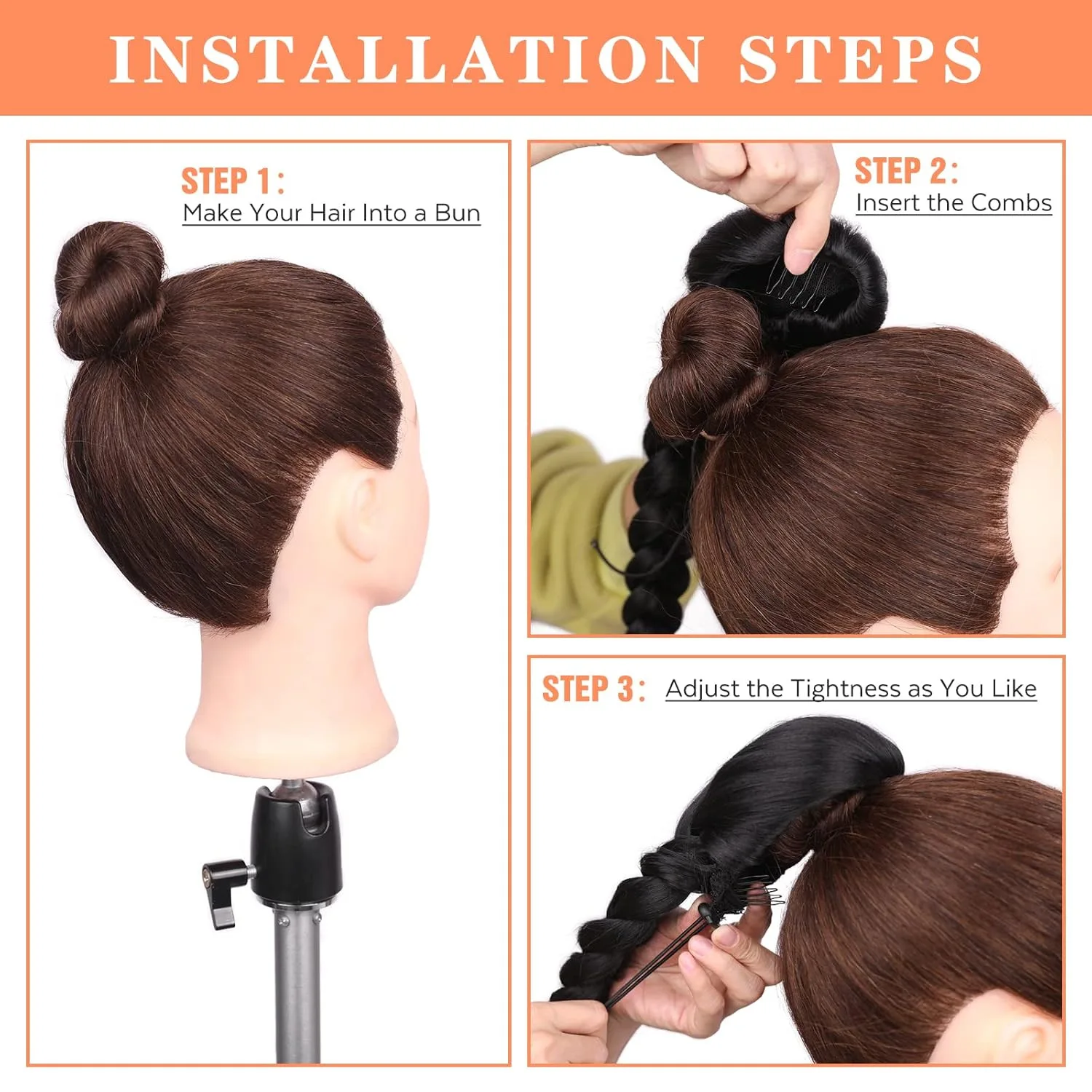 ذيل حصان طويل مضفر للنساء 34 بوصة الرباط الاصطناعي DIY ذيل حصان ياكي مستقيم كليب في الشعر التمديد للاستخدام اليومي