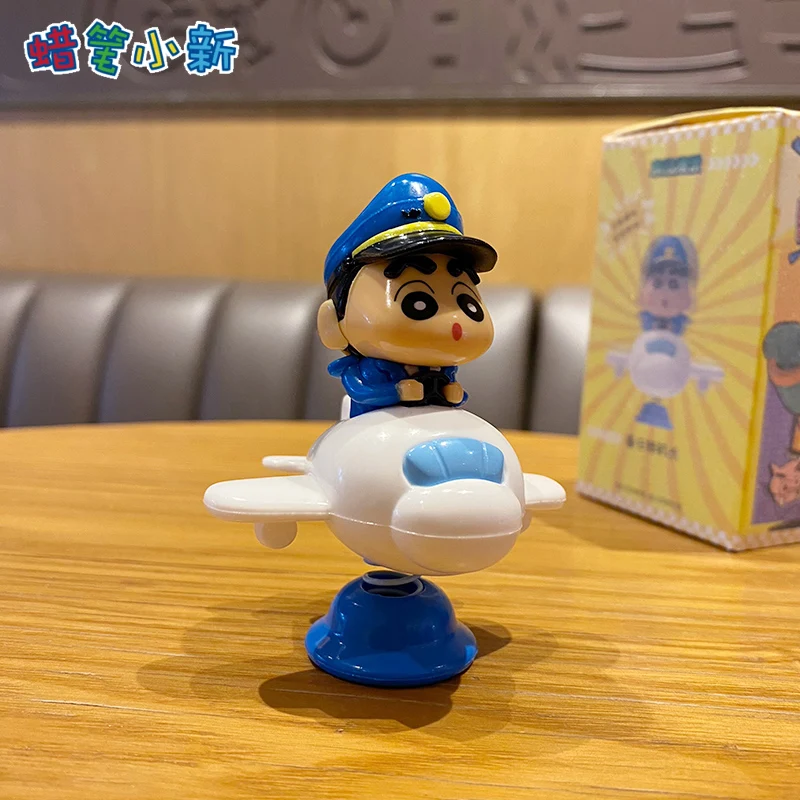 7cm Crayon Shin-Chan Anime Figures Dynamic New Dimension Series Car Central Control Ornament Shake Fighter Girl Toys Fans Gift