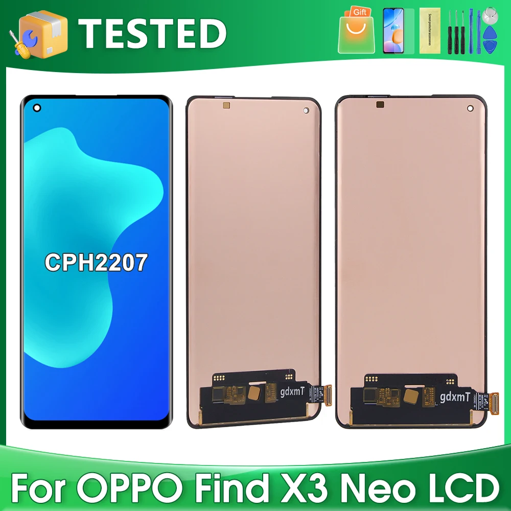 For OPPO Find X3 Neo For OEM 6.55''Find X3 Neo CPH2207 LCD Display Touch Screen Digitizer Assembly Replacement