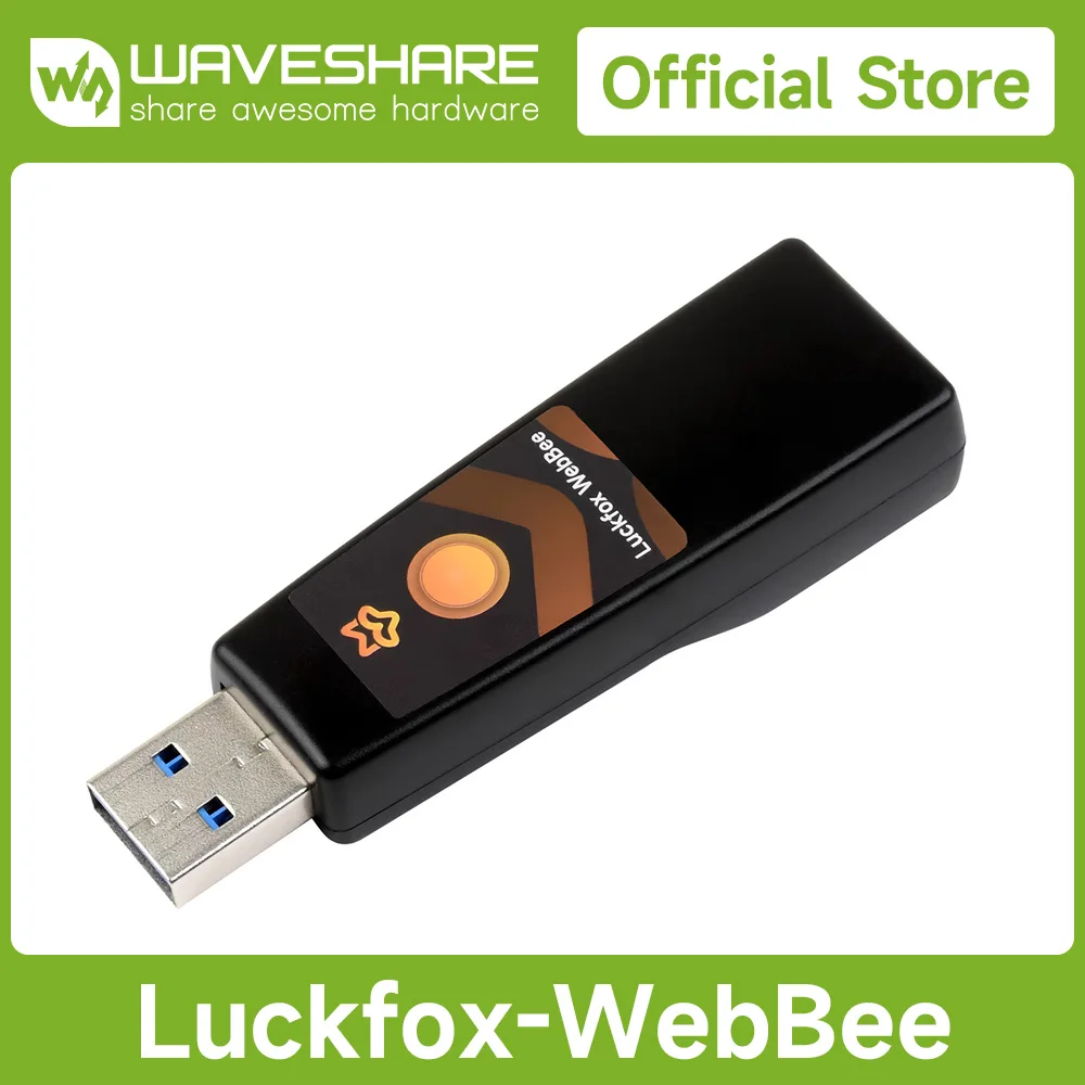 Waveshare Luckfox Pico WebBee RV1103 Linux Micro Development Board, Integrates Arm Cortex-A7/RISC-V MCU/PHY With Protective Case