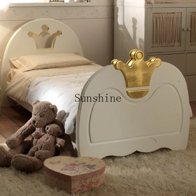

Neoclassical white lacquered prince princess bed boy girl big child single bed