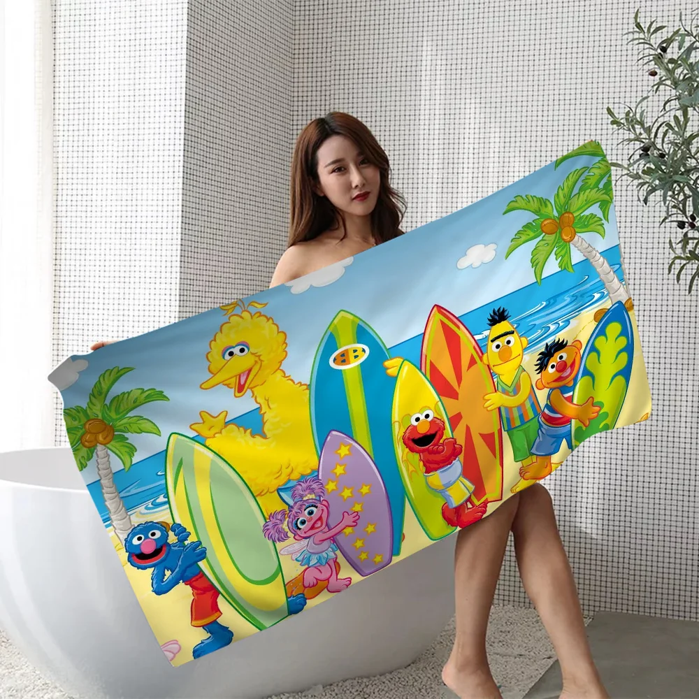 S-Sesame S-Street Cute Towel Microfiber Beach Towel Absorbent Quick dry Soft Yoga Swimming Resort Mountain Climbing Towel