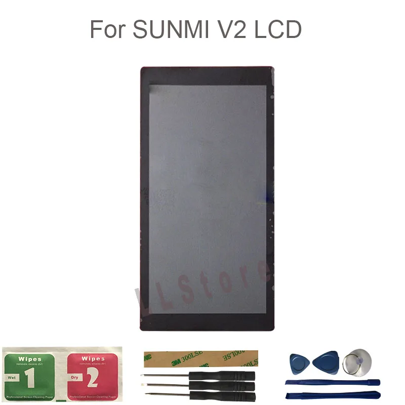 100% Tested New For Sunmi V2 LCD Display With Touch Screen Digitizer Assembly Replacement With Tools