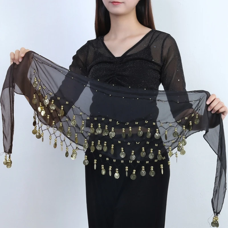 72 Gold Coins Tassels Sequins Thailand/India/Arab Dancer Skirt Sexy Belly Dance Hip Scarf Wrap Belt Dancer Skirt Show Costume