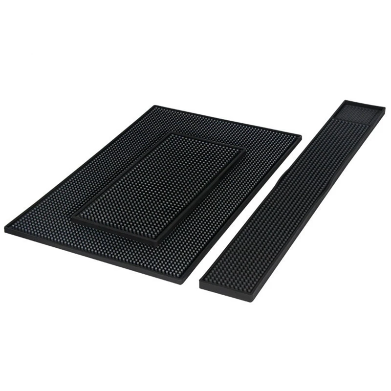 ABHG Non-Slip Bar Mat Rubber Bar Service Spill Mat Rubber Runner Glass Drip Tray Beer Drink Rail Bars Service Mat