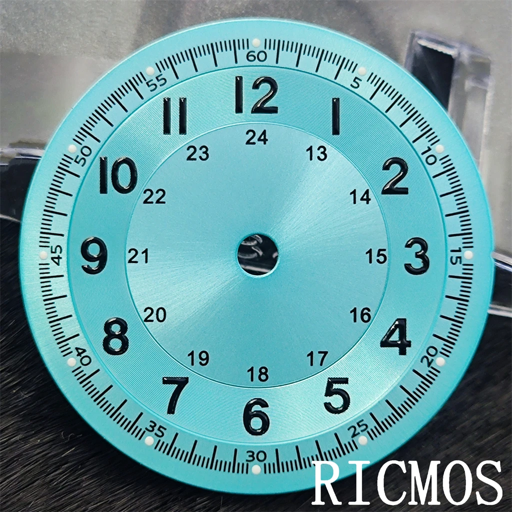 Ice Blue Dial 29mm Pilot Field Watch Numbers Marks Automatic Movement Fit NH35 NH36 ETA2824 ST2130 DG2813 Miyota 8215