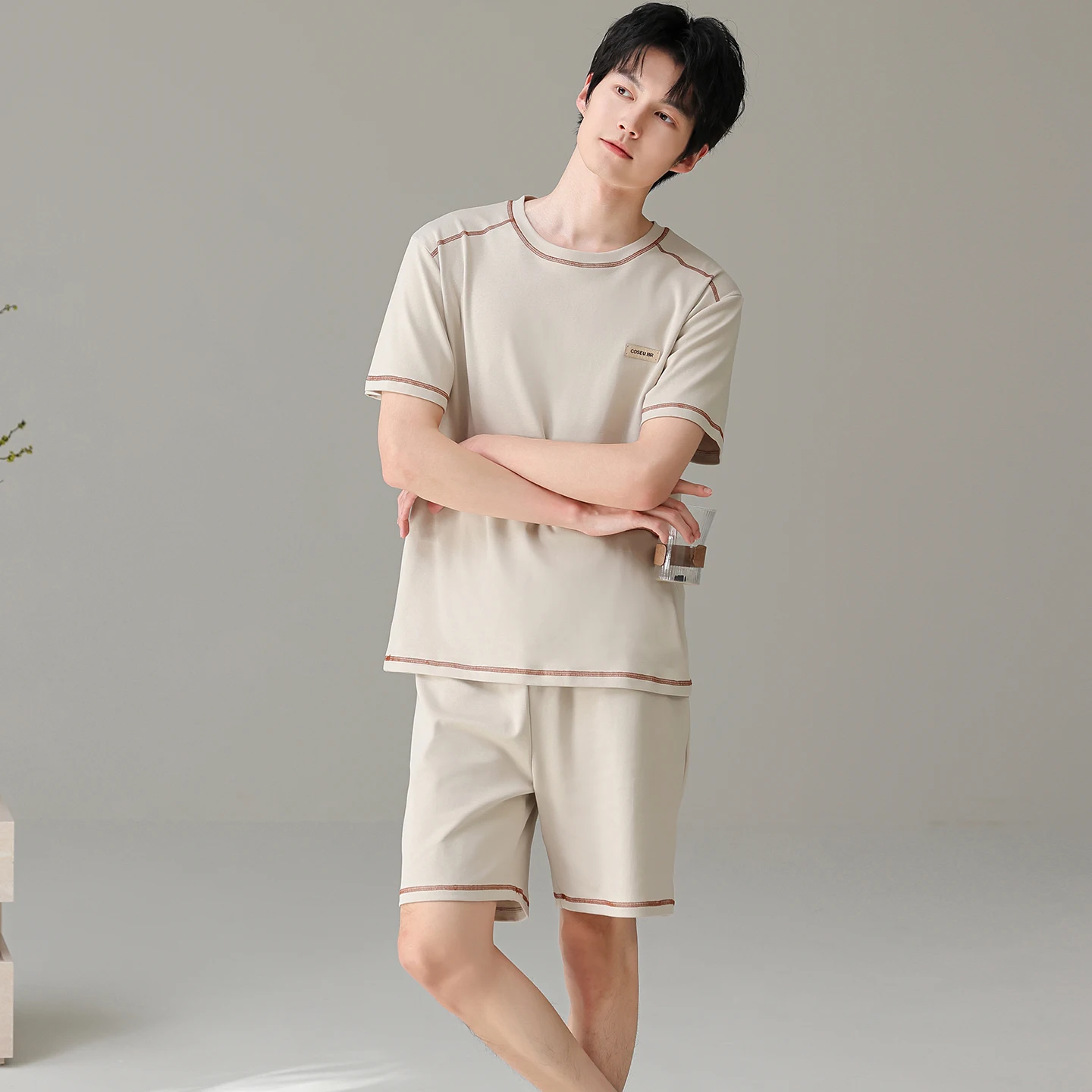 Conjunto de pijamas lisos para hombre