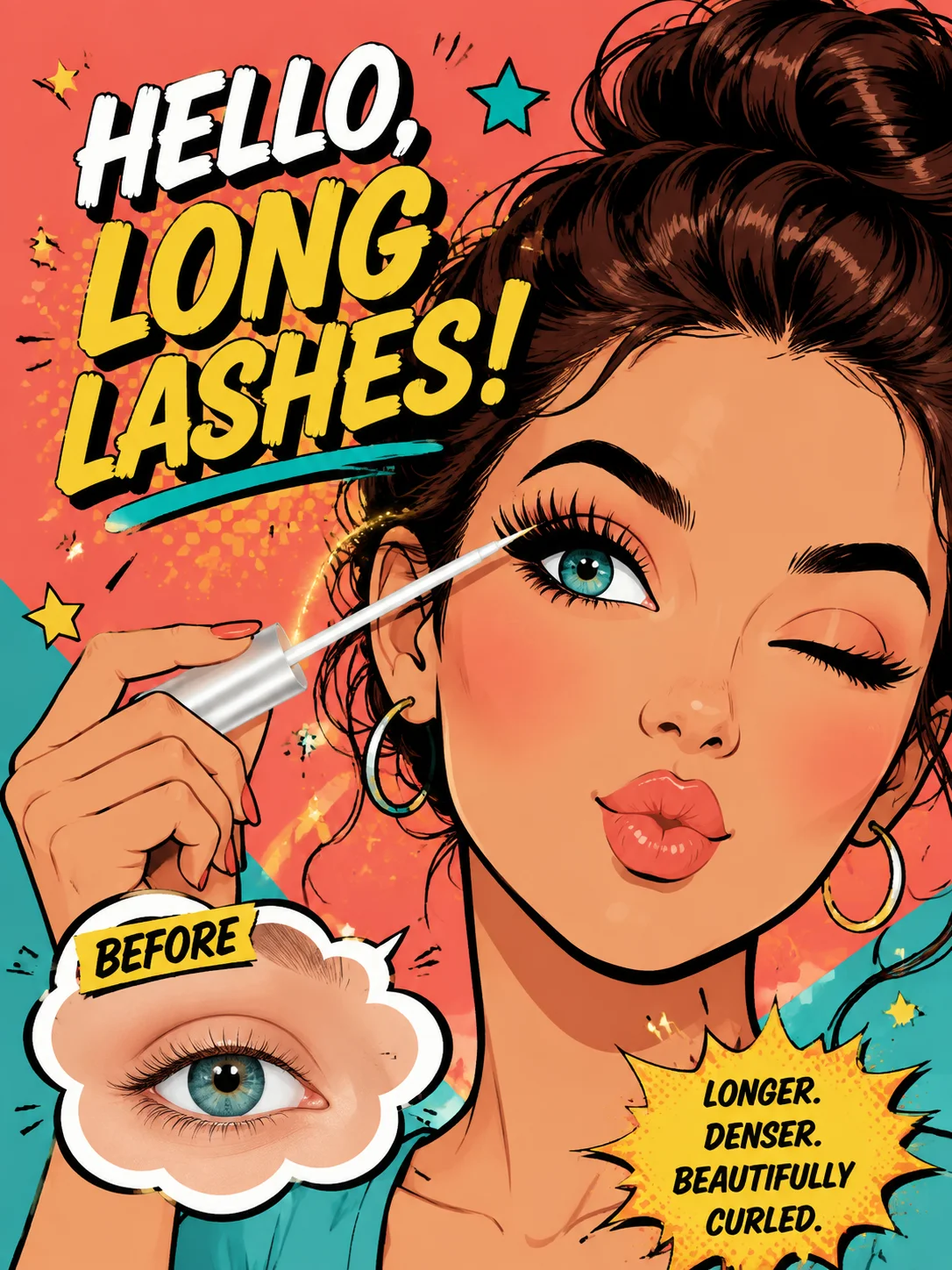 Serum for Eyelashes, Fast Growth and Lengthening Care, Volumizing Eyelash Serum for Fuller-Looking Lashes