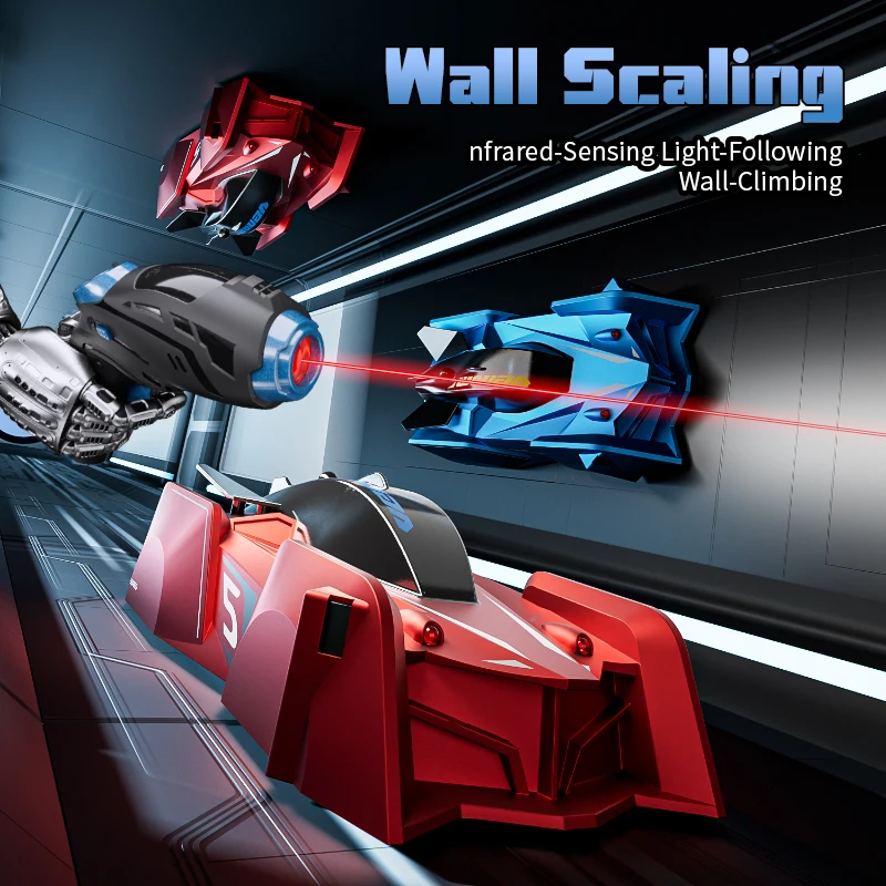 Light Chasing Wall Climbing Car Infrared Sensor Remote Control Car Wall Car Four-wheel Drive Toy Racing Children's Toy Car Gifts