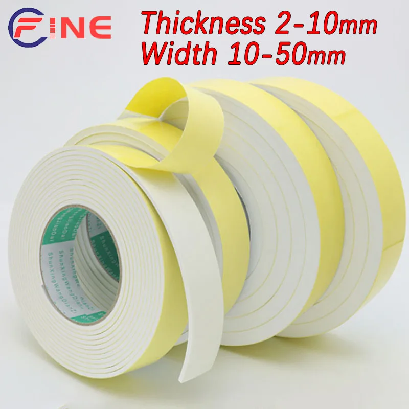 EVA  White Sponge Foam Tape High Viscosity Single Side Adhesive Sealant Strip Window Door Heat Insulation Anti Collision Tape