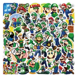 Autocollants Super Mario Bros pour enfants, dessin animé mignon, décalcomanies Kawaii Luigi, planche à roulettes bricolage, ordinateur portable, étanche, cool, 10 pièces, 30 pièces, 60 pièces