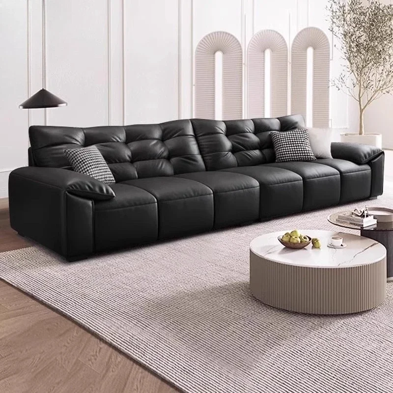 

Composite leather sofa Living room straight row lounge furniture couch mid century modern sofa wohnzimmersofas furniture