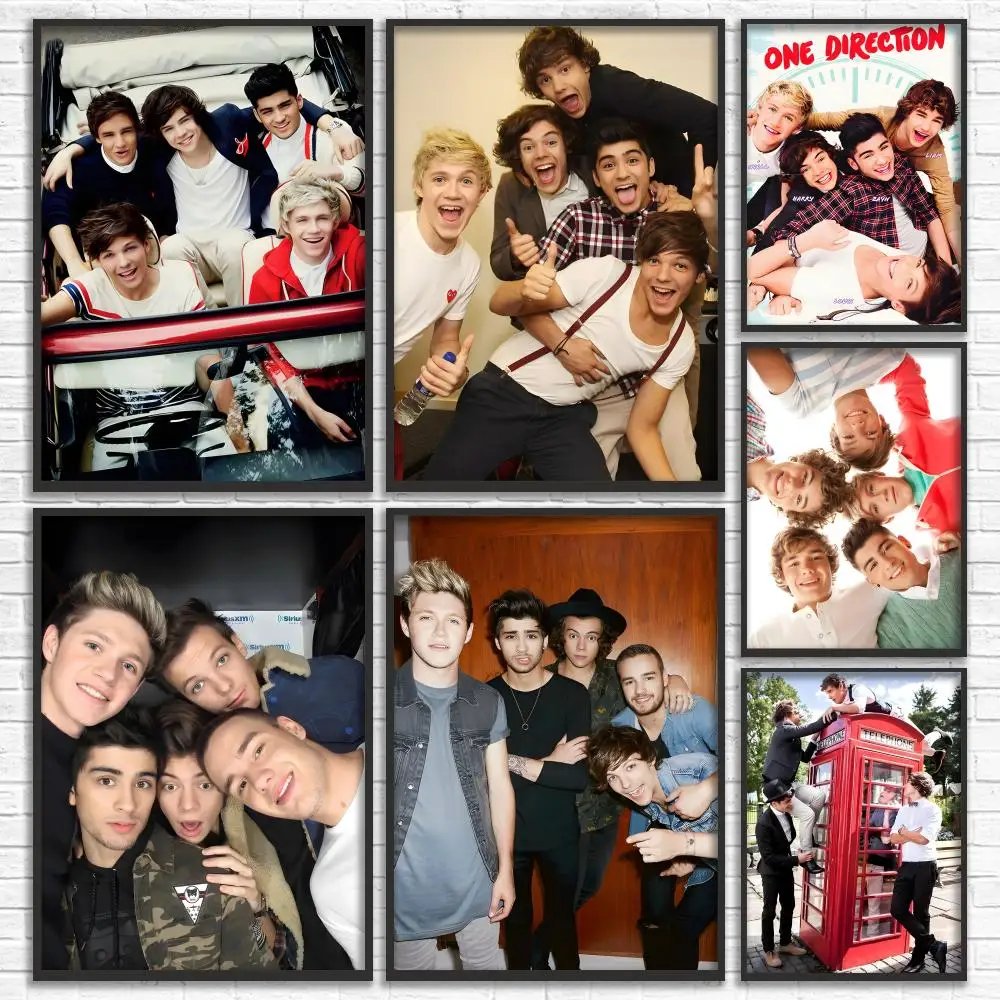 Rock Band O-One Direction Painting Calligraphy Canvas Mural For Interior Walls Crease-Free Beautiful For Living Room Bedroom