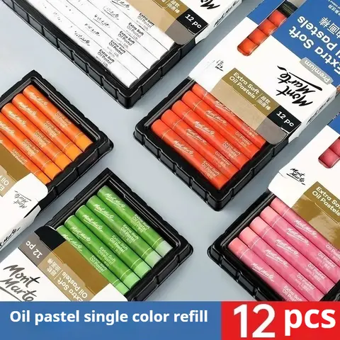 슈퍼 소프트 유화 스틱 단색 보충제 12 Pcs 어린이 크레용 연화 작업 일반적으로 컬러 유화 스틱