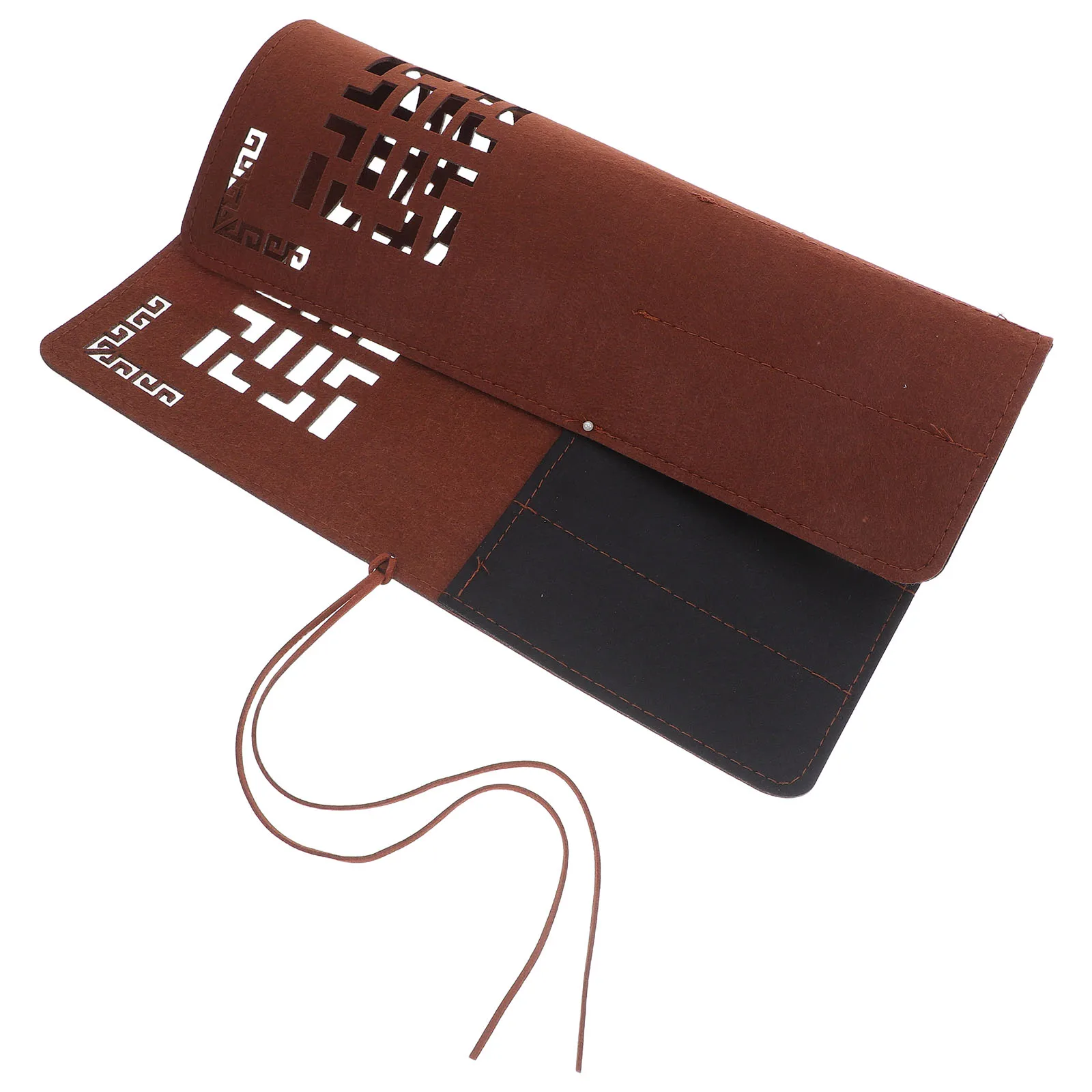 

Calligraphy Brush Bag Felt Material Storage Pouch Vintage Design Lightweight Holder Pen Case For Artists Student
