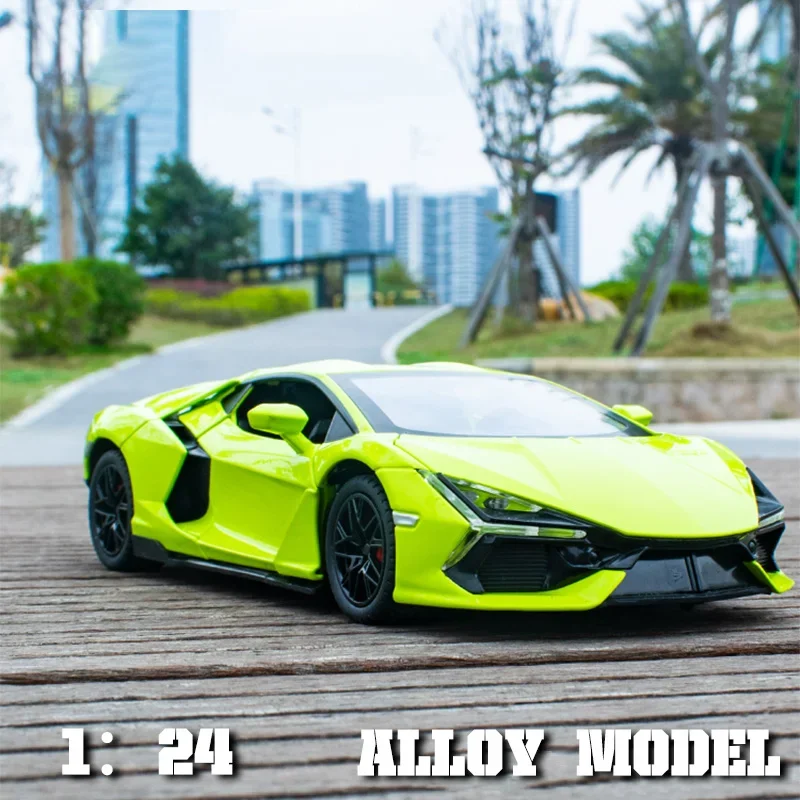 

1:24 Alloy Toy Car Toys Sprayable Lifting Tail Wing Acoustic And Light Return Force Trend Sports Car Model Play