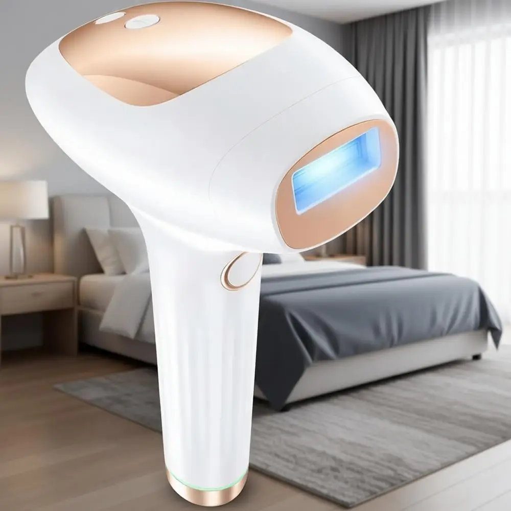 

Аппарат для домашней IPL-эпиляции для женщин и мужчин - 45 ° Контактное охлаждение, 86% уменьшение волос за 3 недели, для всего тела