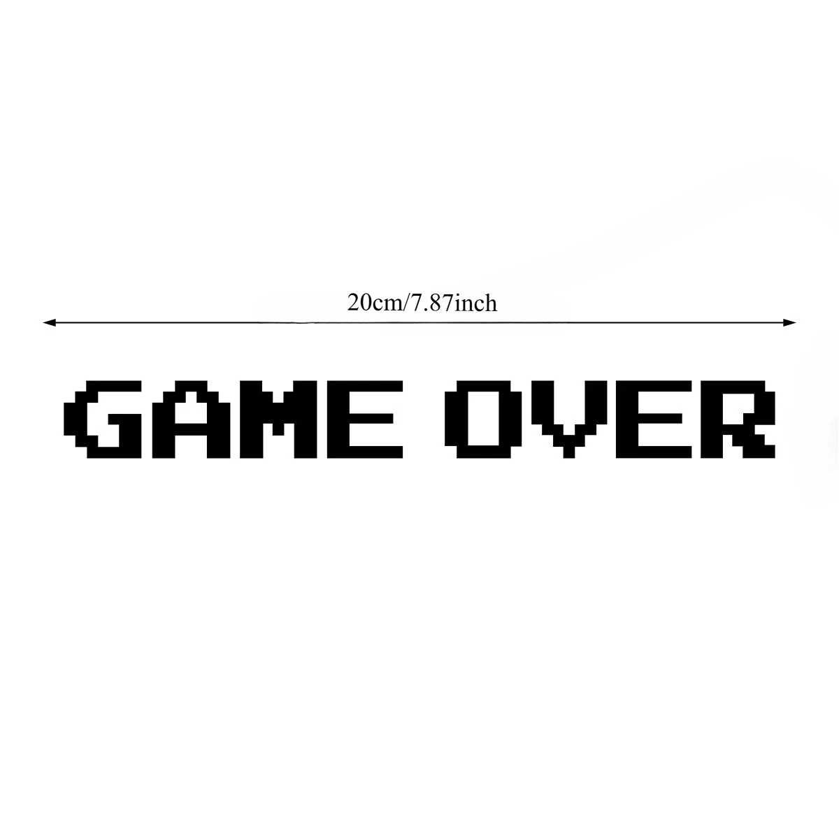 قطعة واحدة من ملصقات السيارات بكسل "Game Over"، شارات بتصميم ريترو بألوان متنوعة، عناصر تصفيف السيارات المميزة