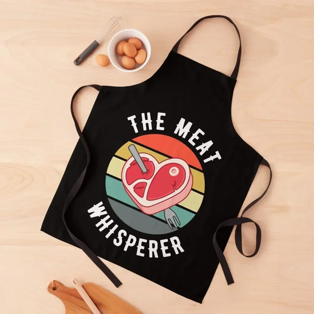 

The Meat Whisperer Steak Meat Seasoner Salt Smoke BBQ Grill Lover Apron Kitchen For Women cooks clothes Apron