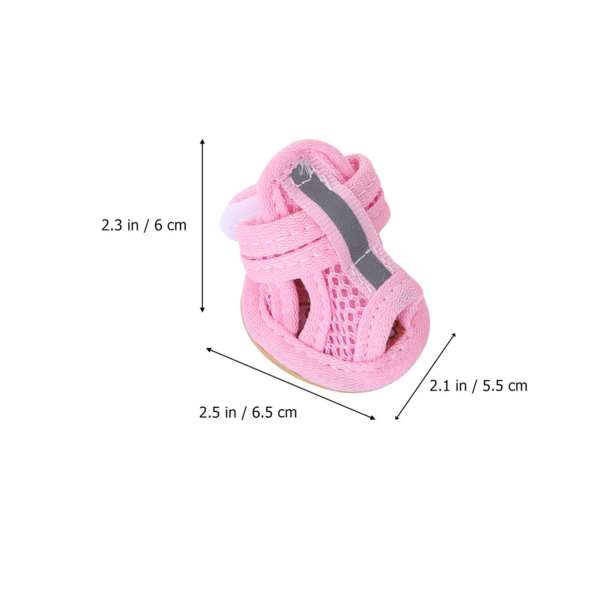4Pcs Dog Sandals for Summer Breathable Mesh Pet Shoes Flexible Sole Comfortable Cooling Protection on Hot Surfaces Size 5 Pink