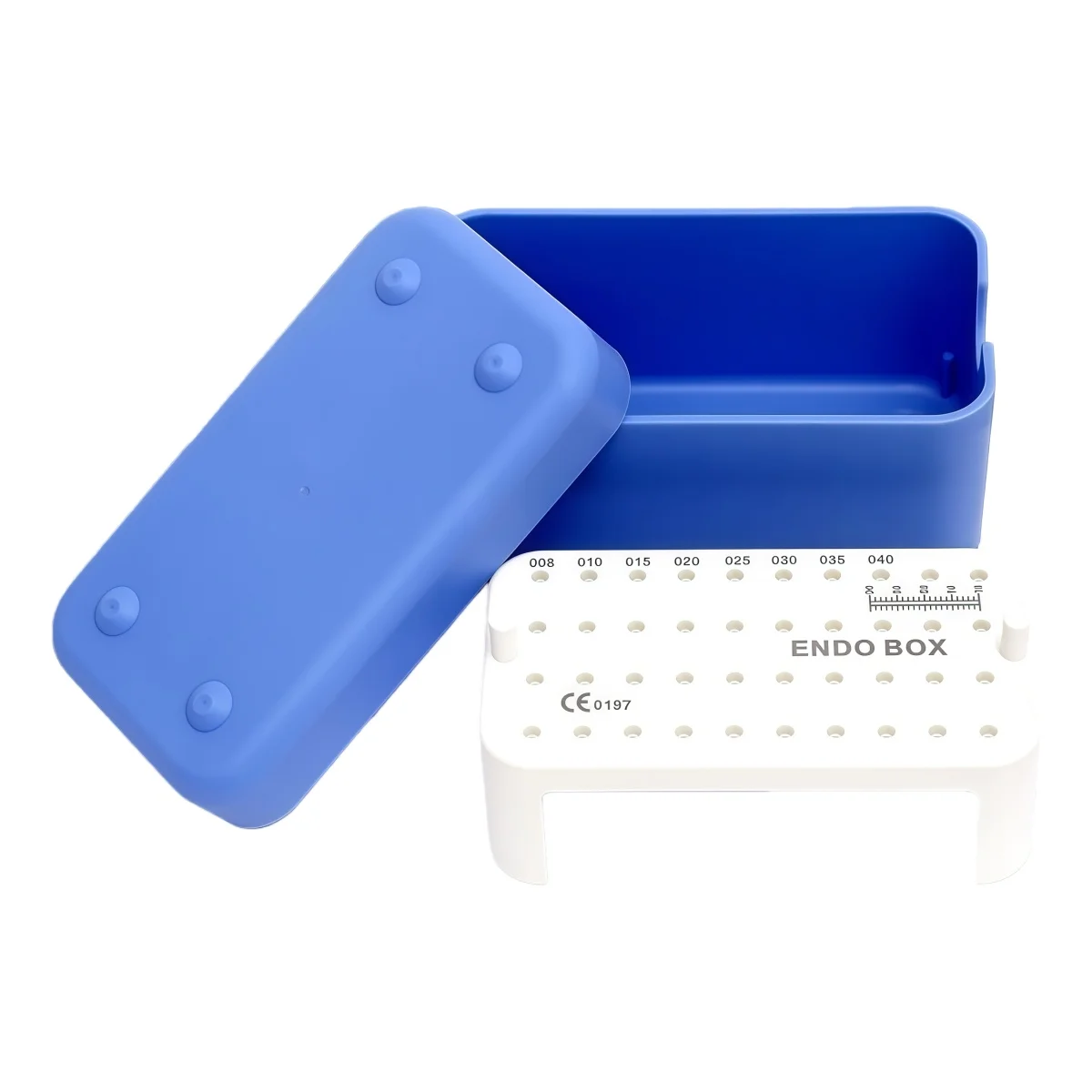 1box Dental Clinic Plastic Endo Box With Ruler Files Bur Holder Blocks Stand Clean Autoclavable Sterilization Case 40 Holes