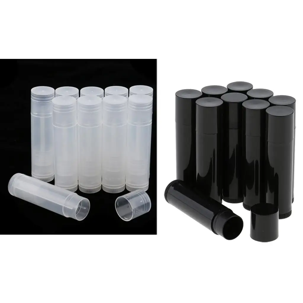 10 szt. Puste tubki na balsam do ust wielokrotnego użytku Pojemniki kosmetyczne na makijaż Butelki Pojemniki 6,6 x 1,6 cm