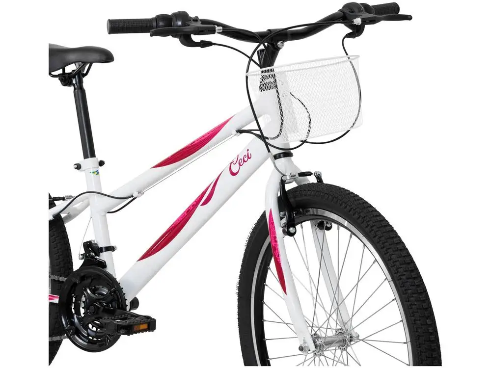 Children's Bicycle Aro 24 "Caloi Ceci Branca 21 Marches