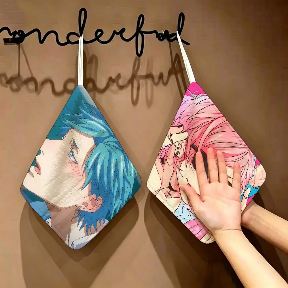 

Cute Manga Yarichin Club Hanging Design Hand Wiping Towel, Polyester Cotton Fabric, Universal for Bathroom Kitchen
