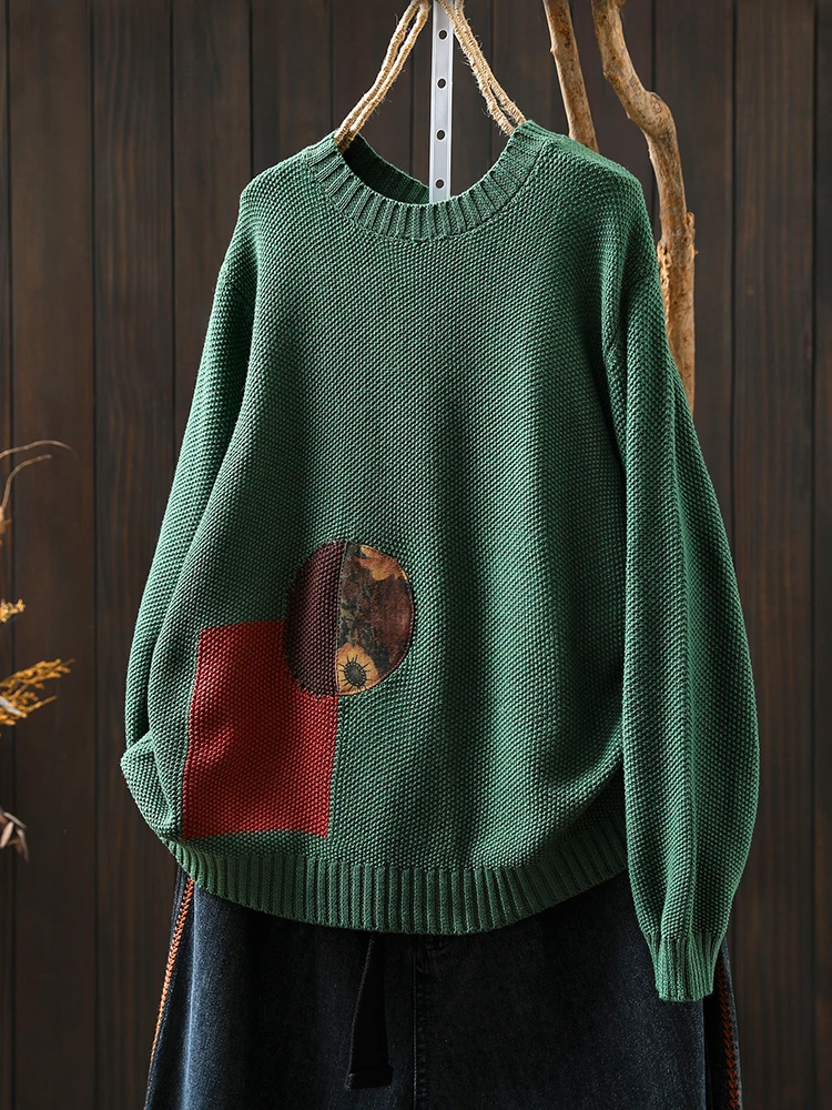 المرأة طويلة الأكمام سترة غير رسمية جديد وصول 2025 الخريف أسلوب بسيط س الرقبة فضفاضة مريحة الإناث محبوك البلوفرات M1882