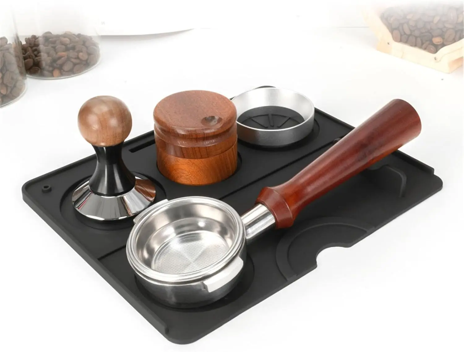 سدادة قهوة حصيرة الموزع محطة Portafilter بطانة حماية من السيليكون صانع الاسبريسو بار الملحقات أدوات القهوة الزاوية أدوات باريستا #1