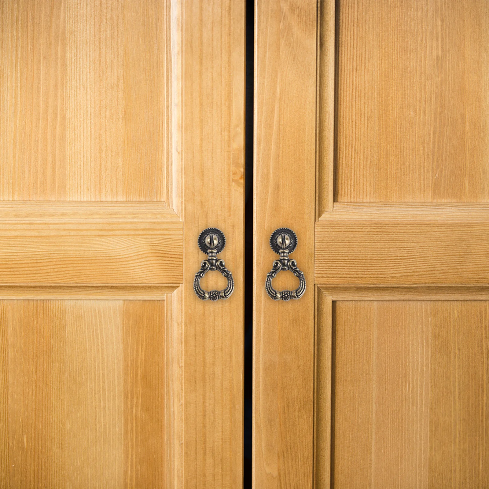 

4Pcs Retro Zinc Alloy Drawer Pull Ring Durable Cabinet Handle Chic Furniture Door Knob Home Decor Accessory Furniture Knob