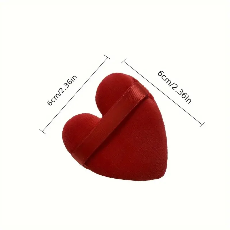 مجموعة فرش مكياج الساعة الرملية الحمراء مع إسفنجة مزج على شكل قلب - فرشاة بودرة كبيرة رقيقة وإسفنجة تجميل لطيفة للمناشف #6