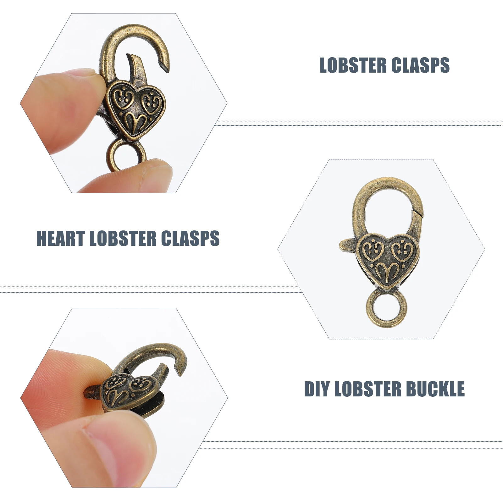 

50 Peach Heart Zinc Alloy Lobster Clasps Sturdy Multifunctional Dog Chain Bag Accessory Keychain Handbag Backpack Tote Pendant