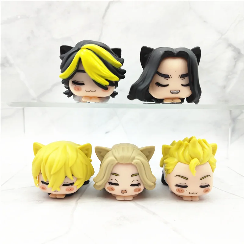 Tokyo Revengers Takemichi Mikey Baji Chifuyu Kazutora Cat Sleep Ver Figure Figurine Anime Model Dolls Ornaments Gift