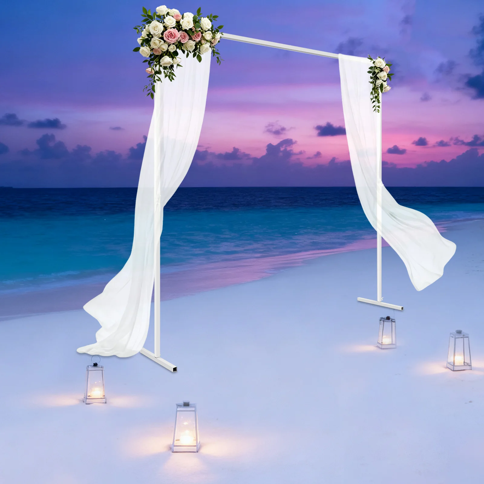 

Белая свадебная арка 2x2 м, регулируемая по высоте железная трубная рамка для свадебного фона, украшение для фотобудки