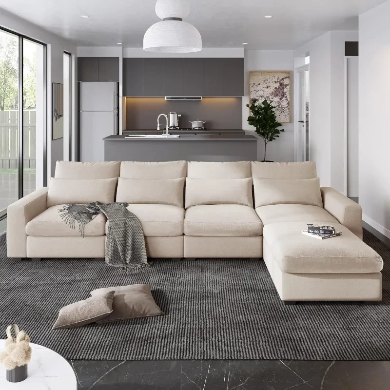 Modern Upholstered Sectional Sofa Couch Set,Modular L Shaped Sectional Living Room Sofa Set,Convertible Sofa Couch