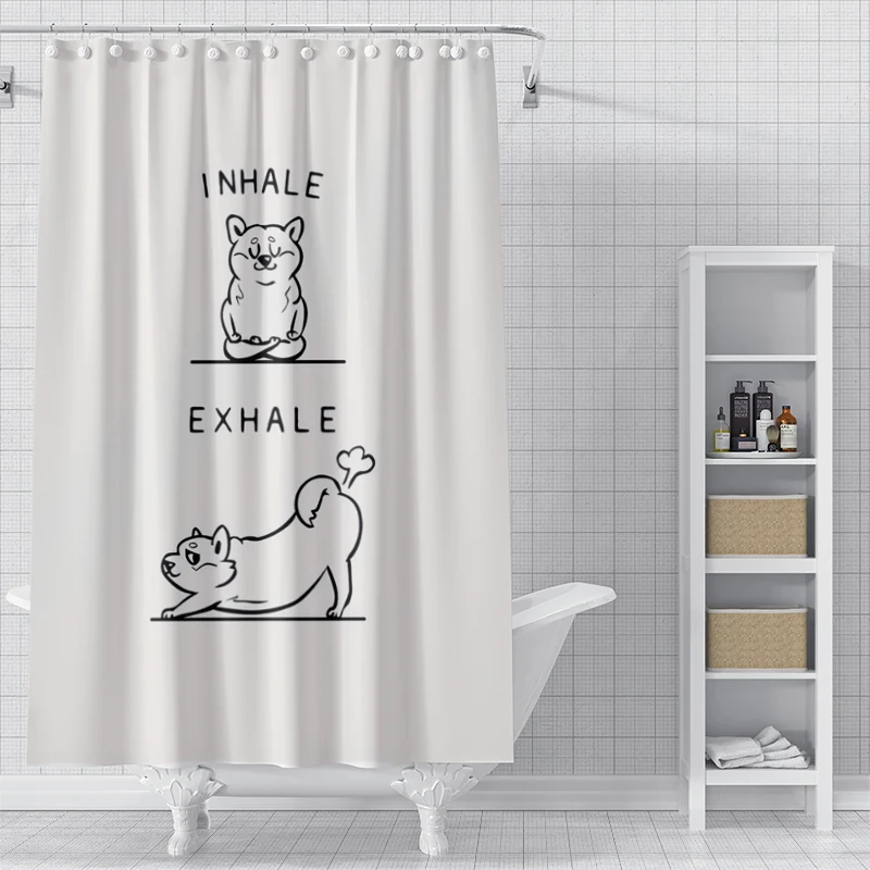 Home shower curtains for bathroom waterproof fabric Modern Nordic style bathroom curtain 180x200 240x180 cute dog funny kawaii