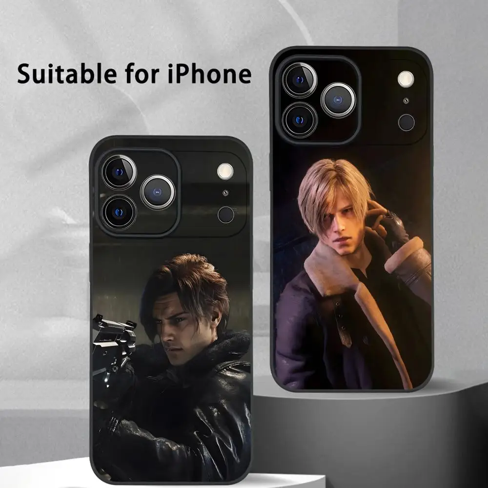 

Чехол для телефона L-Leon S. Kennedy с дизайном видеоигры для iPhone 17 16 15 14 13 12 11 Pro Max Plus Mini, черный матовый, мягкий, силиконовый (Funda)