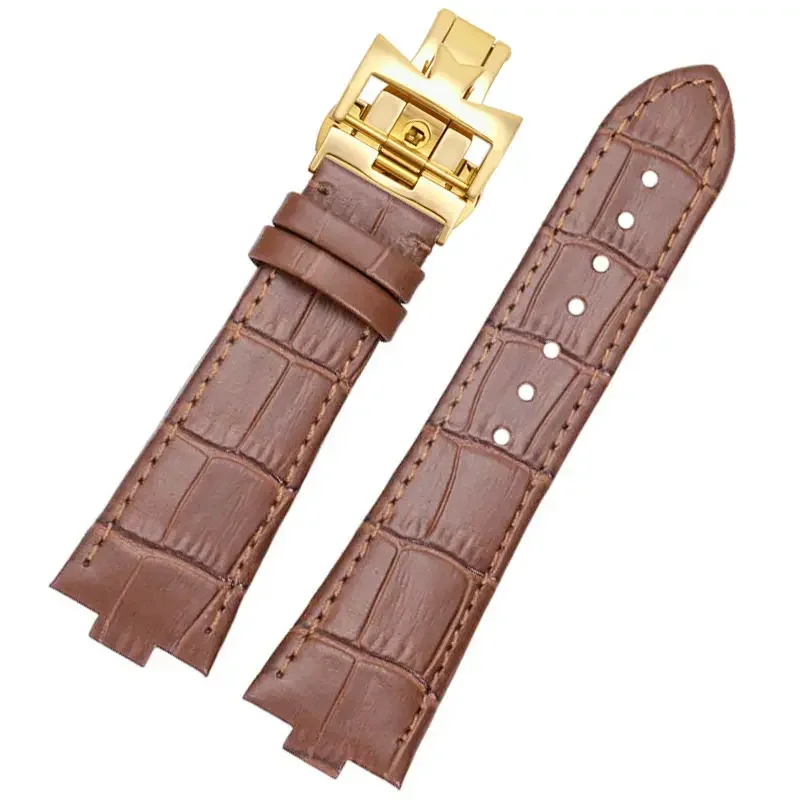 Genuine Leather Watchband For vacheron constantin 4500V 5500V 7900 Watch strap vc Convex Mouth 7mm wristwatches band Accessories