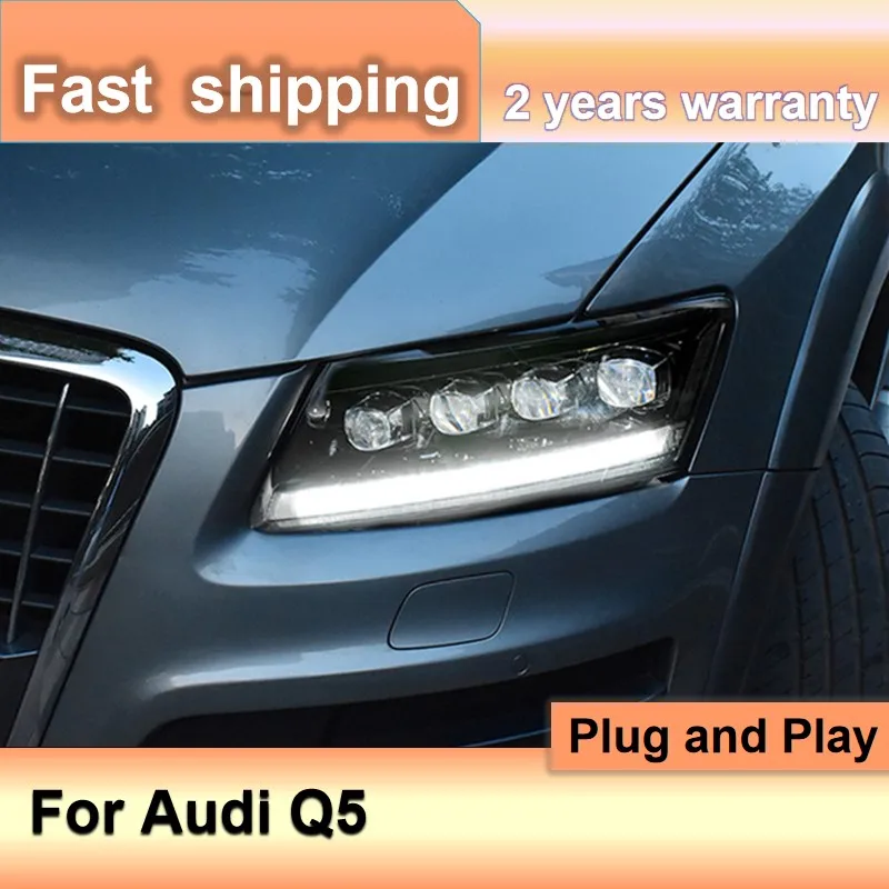 Car Accessories for Audi Q5 Head Light 2008-2018 Q5 Headlight LED DRL Dynamic Turn Signal High Beam Projector Lens