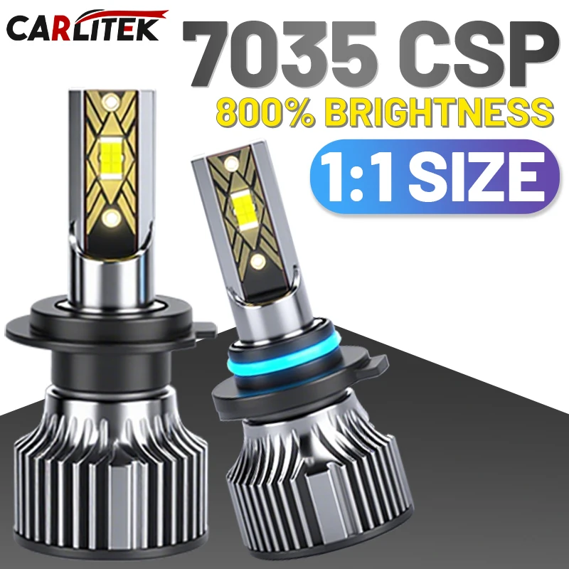 

H4 Светодиодная фара 7035 CSP LED H7 H1 H3 H11 H8 9005 9006 HB3 HB4 H9 880 881 6000K 2PCS Противотуманная фара Мини-размер Диод 12 В Турбовентилятор
