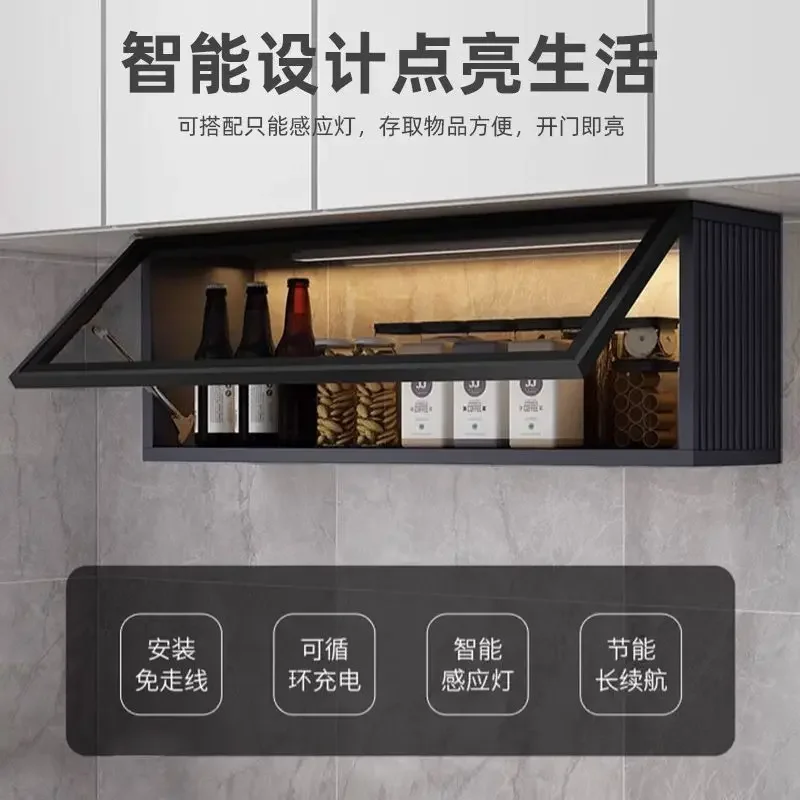 Solid wood hanging cabinet, lower seasoning cabinet, kitchen wall hanging below cabinet,