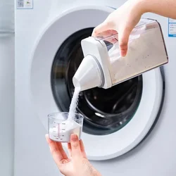 1500ml Airtight Laundry Detergent Powder Storage Box Refillable Large Capacity Softener Bleach Container Laundry Powder Bottle