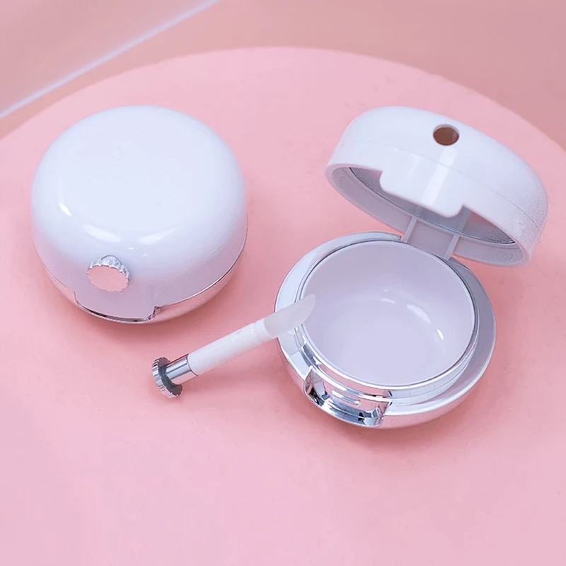 13ml Portable Lip Scrub Jar with Silicone Brush Pocket Mirror Lip Protector Travel Sample Container for Lip Film