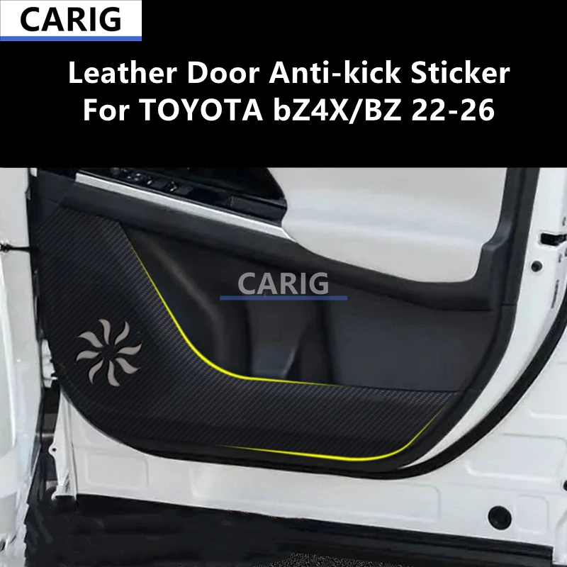 

For TOYOTA bZ4X/BZ 22-26 Leather Door Anti-kick Sticker Modified Carbon Fiber Pattern Interior Film Accessories Modification