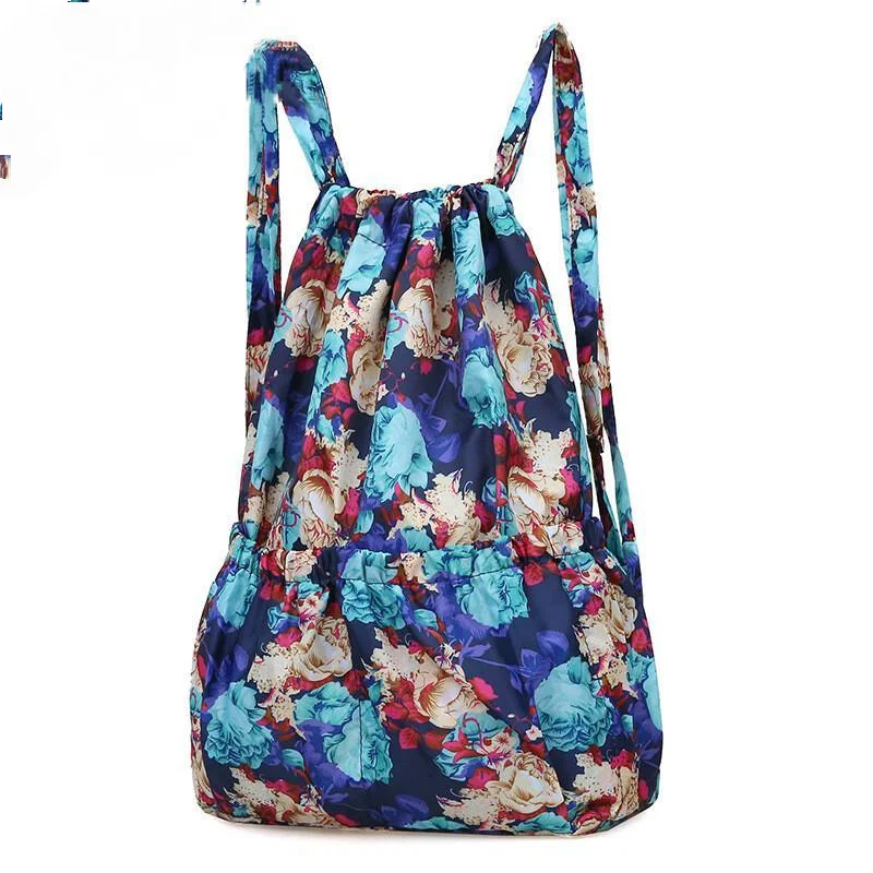 

Vintage Drawstring Print Backpack Large Capacity Multi-Functional Crossbody Bag Handbag Shopping Bag Shoulder Bag